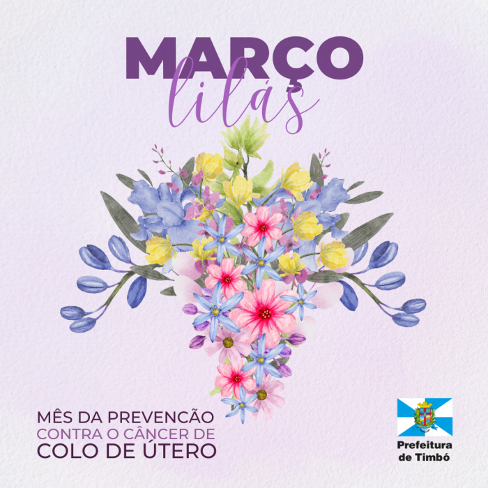 Timbó promove Campanha Março Lilás de combate ao Câncer de Colo de Útero