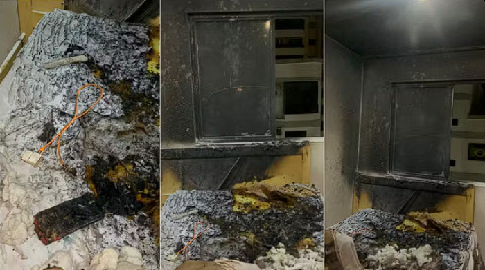 Celular explode e causa incêndio em apartamento de Balneário Camboriú