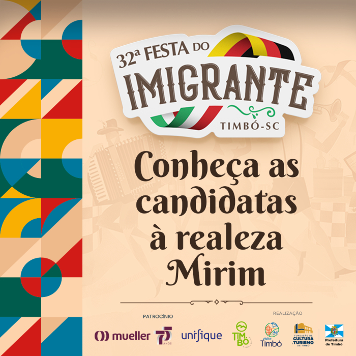 Saiba quem são as candidatas à realeza da 33ª Festa do Imigrante de Timbó