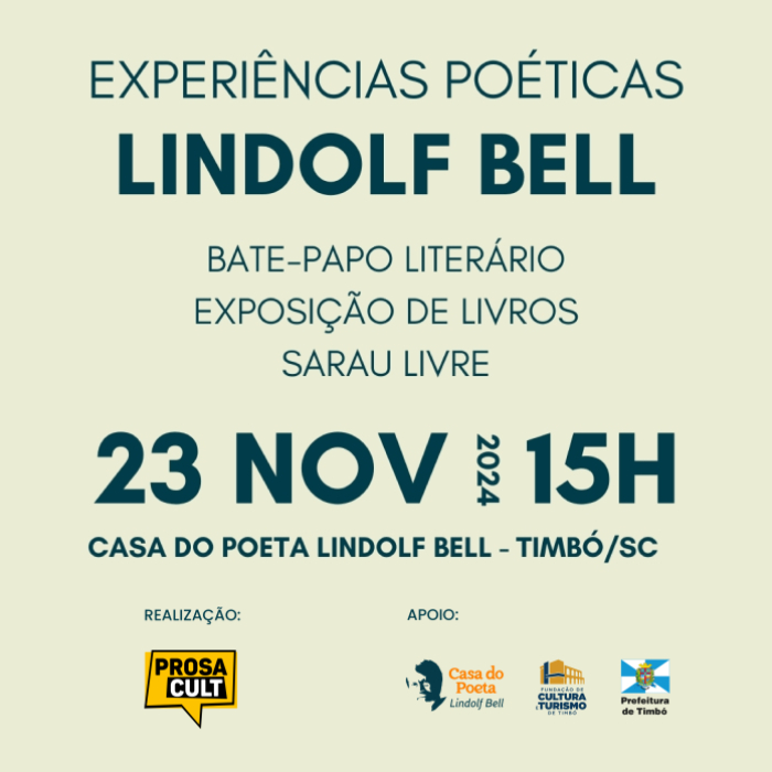 Evento “Experiências Poéticas” homenageia Lindolf Bell neste sábado em Timbó