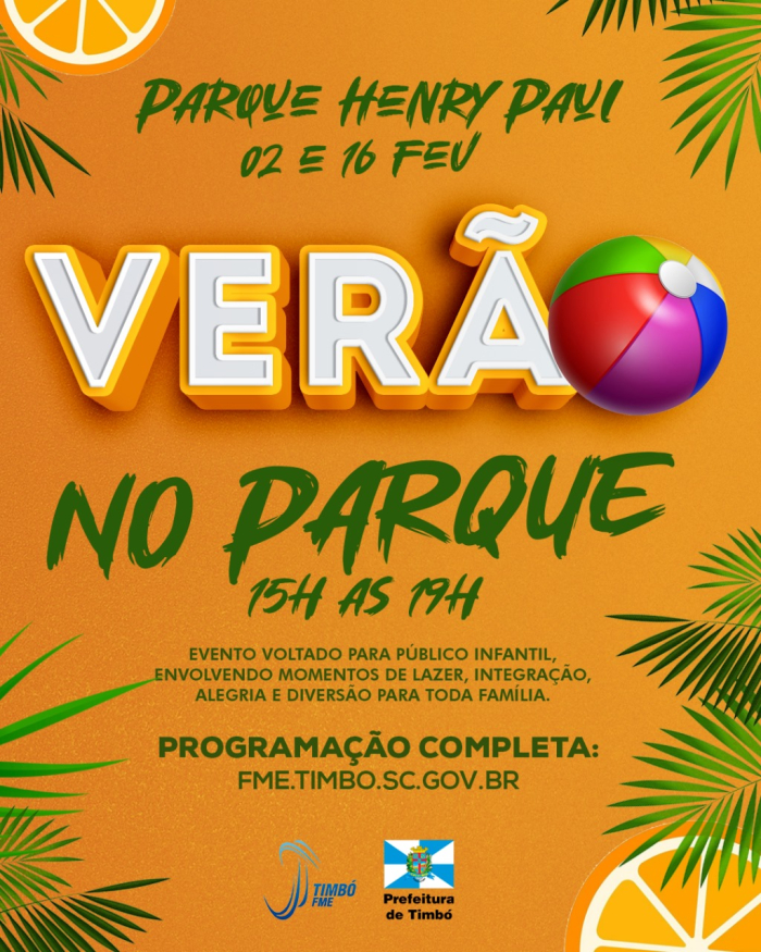 FME de Timbó Promove o “Verão no Parque” com Atrações para Toda a Família