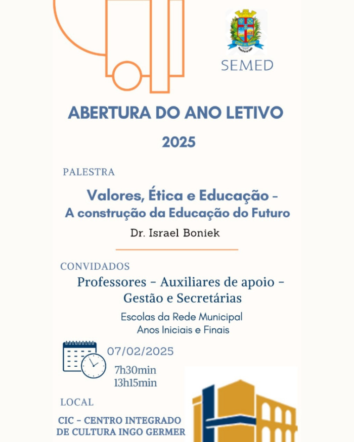 Secretaria Municipal de Educação inicia ano letivo com palestra sobre Valores, Ética e Educação