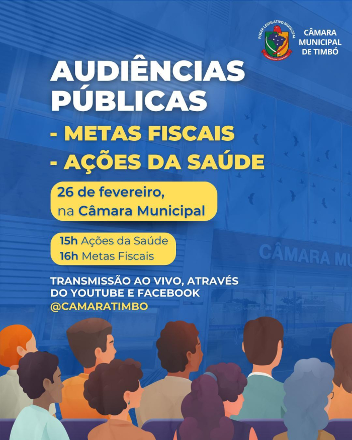 Câmara de Timbó realiza audiências públicas sobre ações da saúde e metas fiscais do Executivo