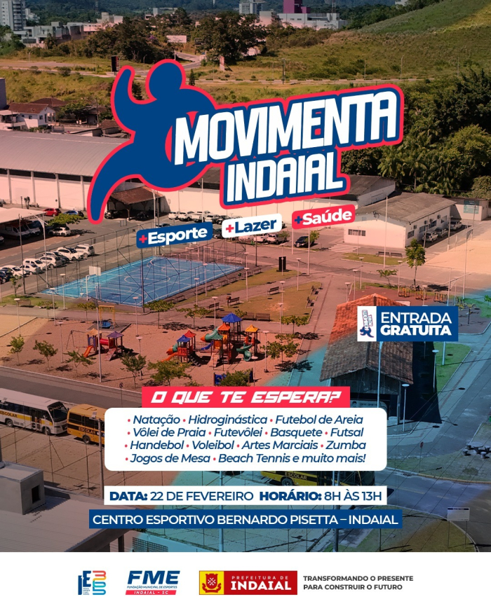 FME promove evento gratuito “Movimenta Indaial” com diversas atividades para toda a família