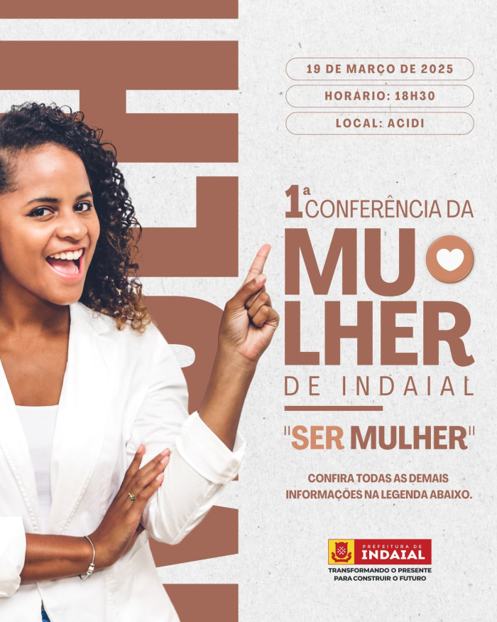 Prefeitura realiza 1ª Conferência da Mulher de Indaial no dia 19