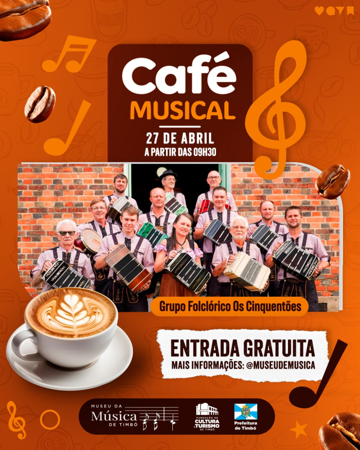 No domingo, 27 de abril, venha prestigiar mais uma edição do tradicional Café Musical