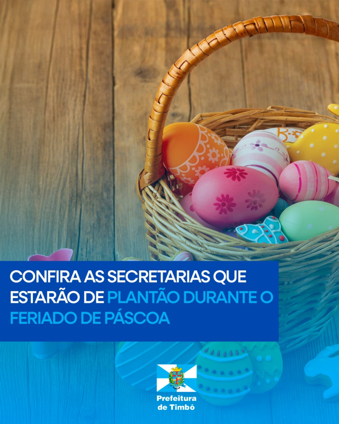 Prefeitura de Timbó divulga funcionamento dos serviços durante o feriado prolongado