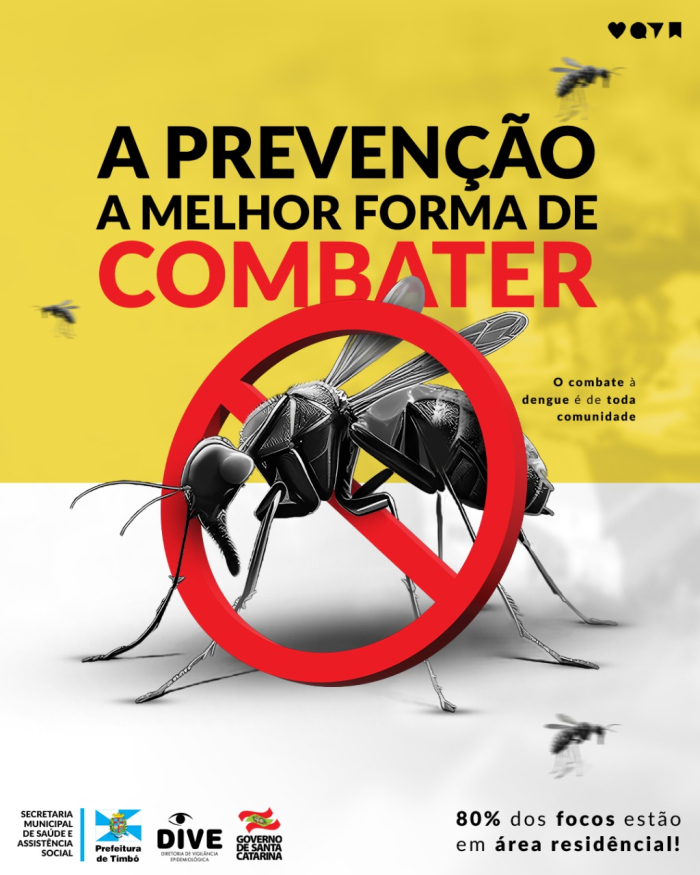 Timbó registra 120 notificações de dengue em abril e intensifica ações de combate ao mosquito Aedes aegypti