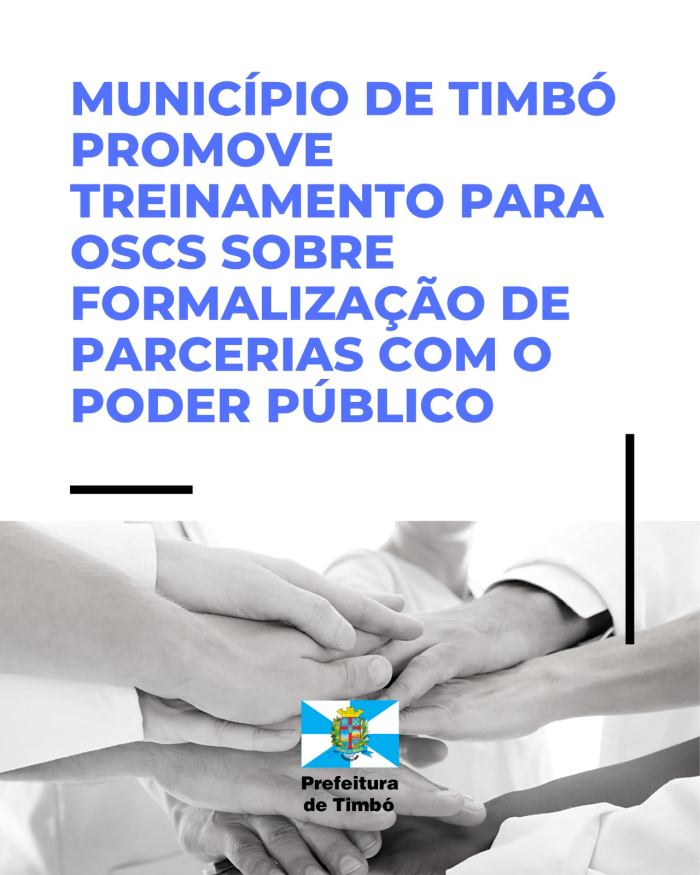 Município de Timbó promove treinamento para OSCs sobre formalização de parcerias com o poder público