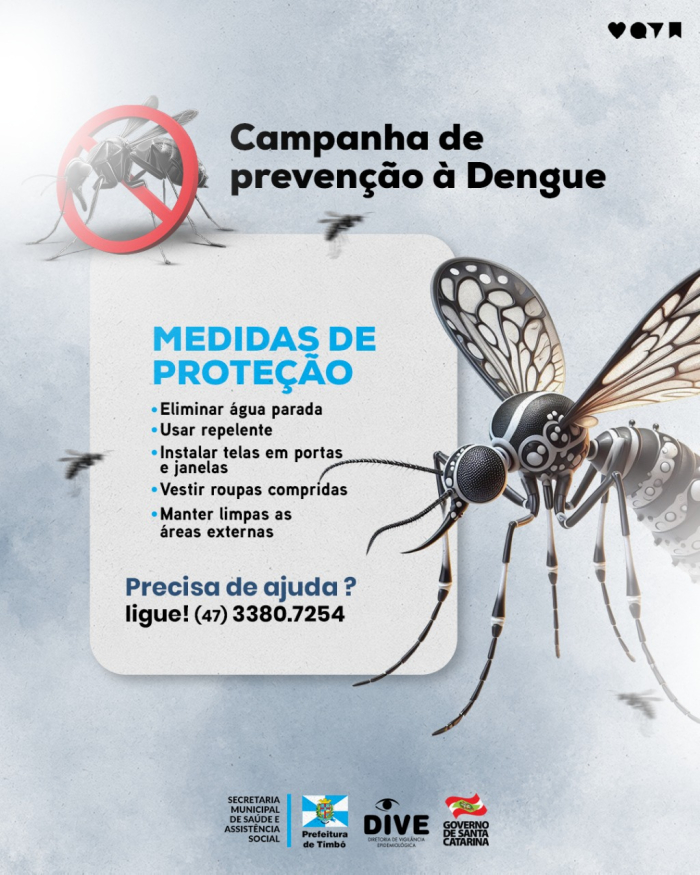 Timbó intensifica monitoramento e ações de combate à dengue