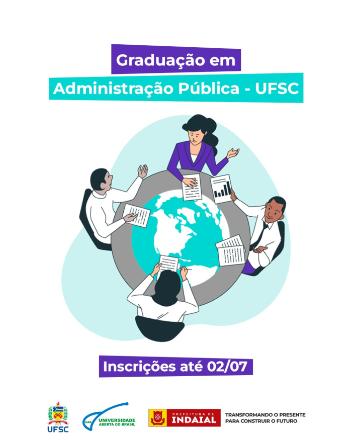 UFSC abre inscrições para curso gratuito de Administração Pública EAD no Polo de Indaial