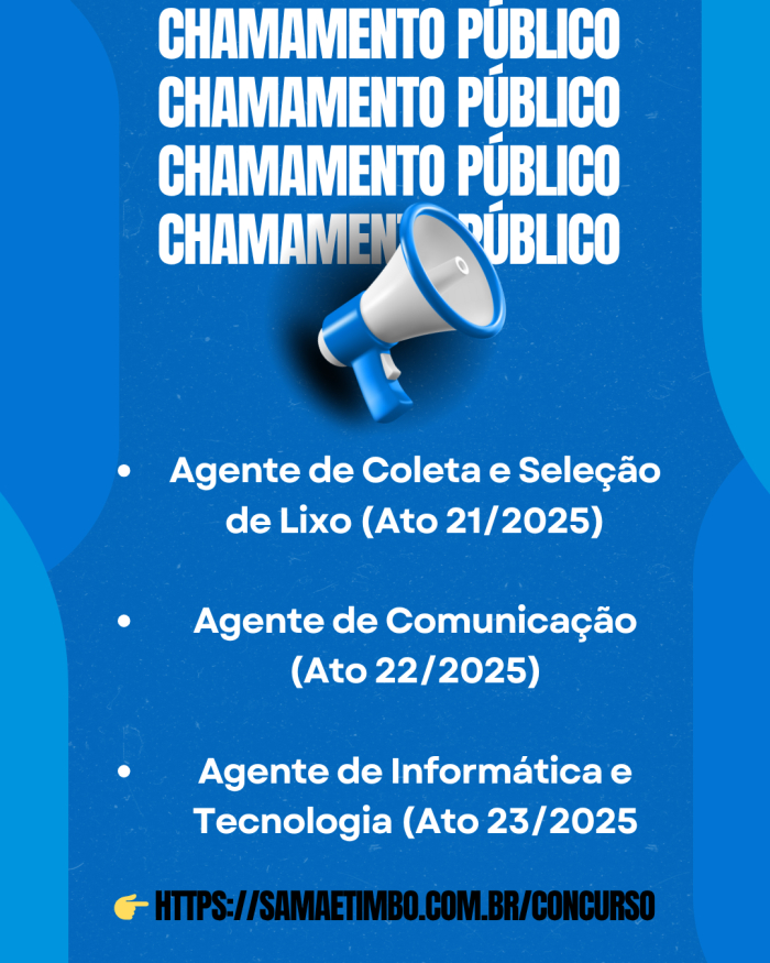 SAMAE Timbó realiza chamamento para três cargos nesta semana