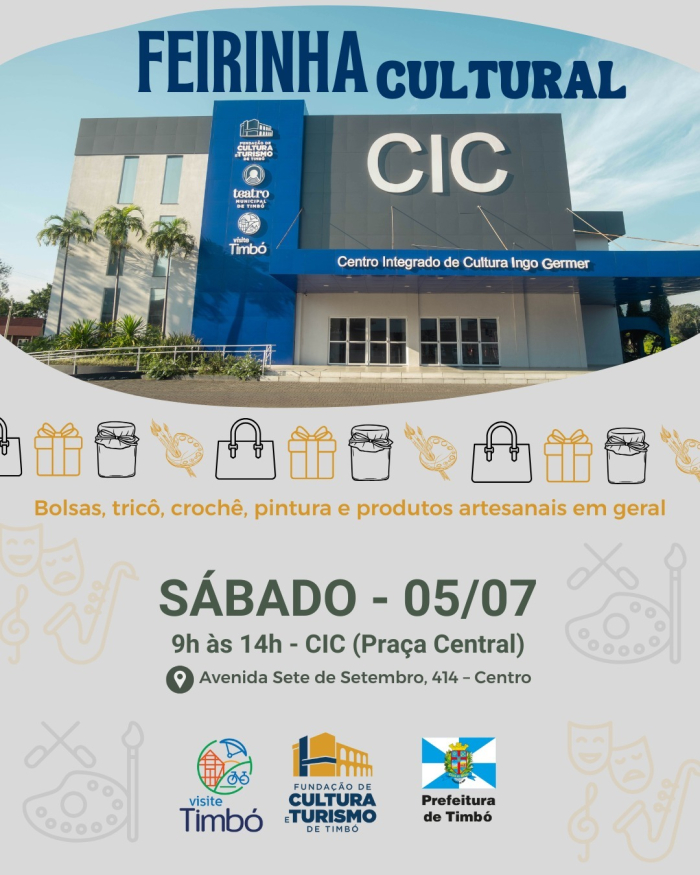 Feira Cultural movimenta o CIC neste sábado com artesanato local e atrações musicais