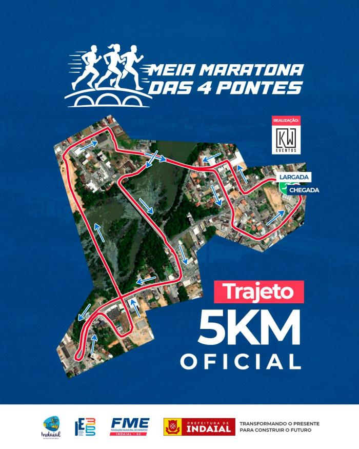 Divulgado trajeto oficial da categoria 5km da Meia Maratona das 4 Pontes