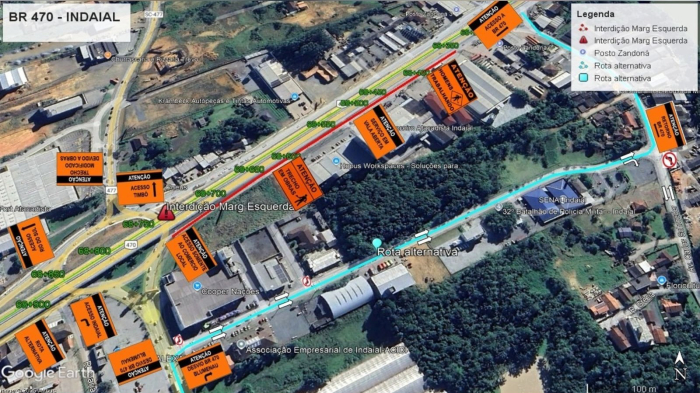 Interdição total em trecho da BR-470 entre Indaial e Blumenau inicia nesta quinta-feira (31)