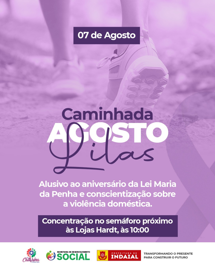 Caminhada marca os 19 anos da Lei Maria da Penha em Indaial