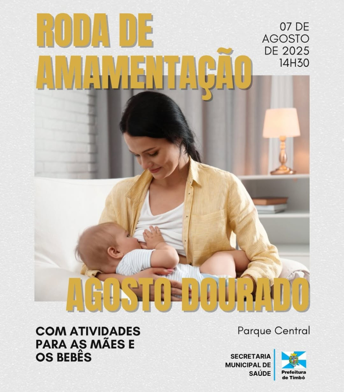 Prefeitura de Timbó promove roda de amamentação no Parque Central