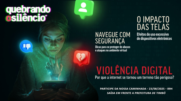 Caminhada em Timbó aborda conscientização sobre violência digital