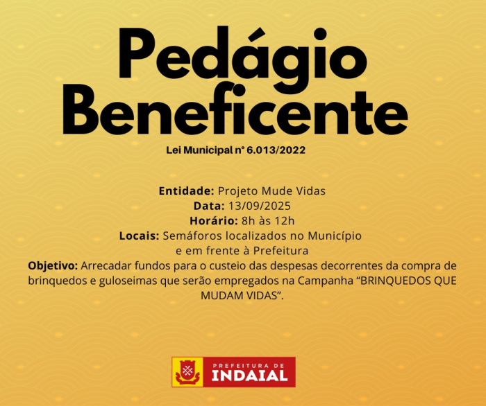 Pedágio beneficente em prol do Projeto Mude Vidas