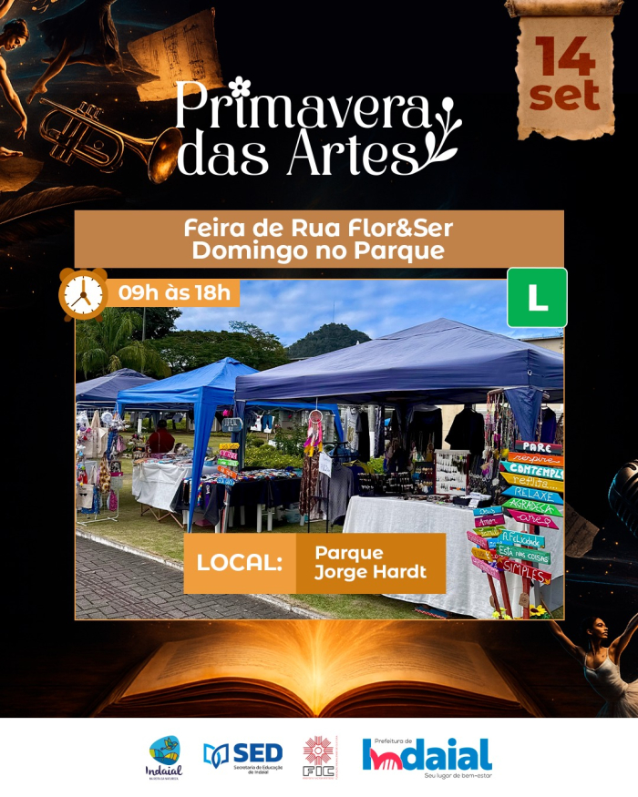 Primavera das Artes movimenta Indaial neste fim de semana com literatura, teatro e feira cultural