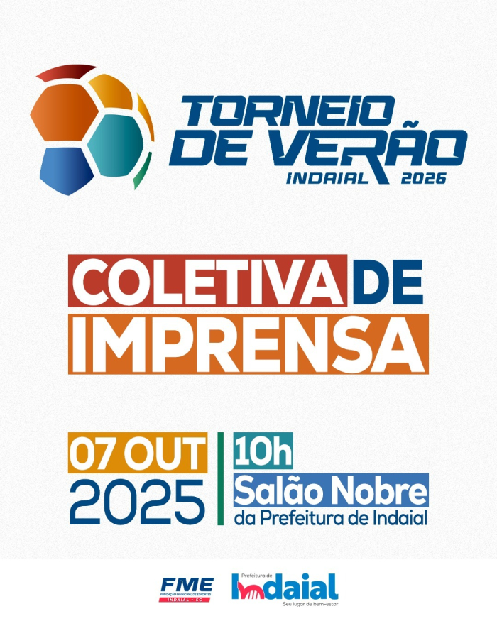 Indaial apresenta novidades do Torneio de Verão 2026 em coletiva de imprensa
