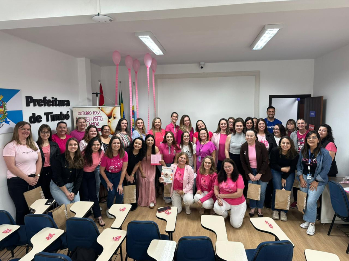 Palestra sobre prevenção ao câncer de mama reúne servidores da Prefeitura de Timbó