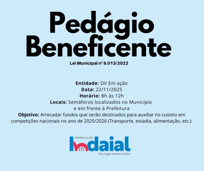 Pedágio beneficente em prol do DV Em Ação