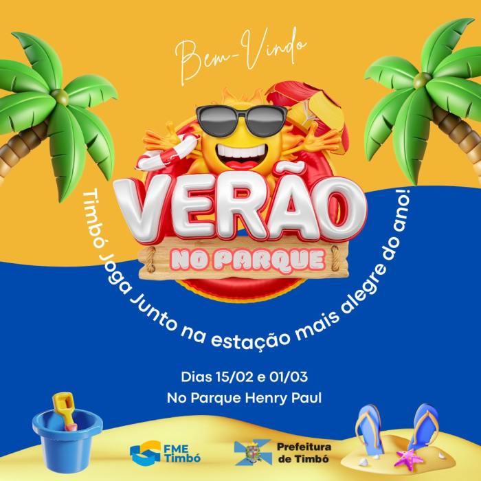 Prefeitura de Timbó promove o “Verão no Parque” neste domingo