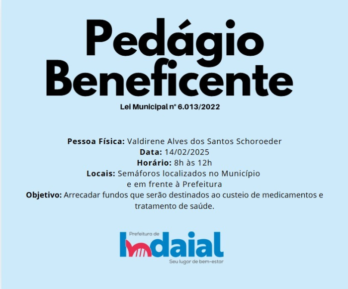 Pedágio beneficente em prol de Valdirene Alves dos Santos Schoroeder