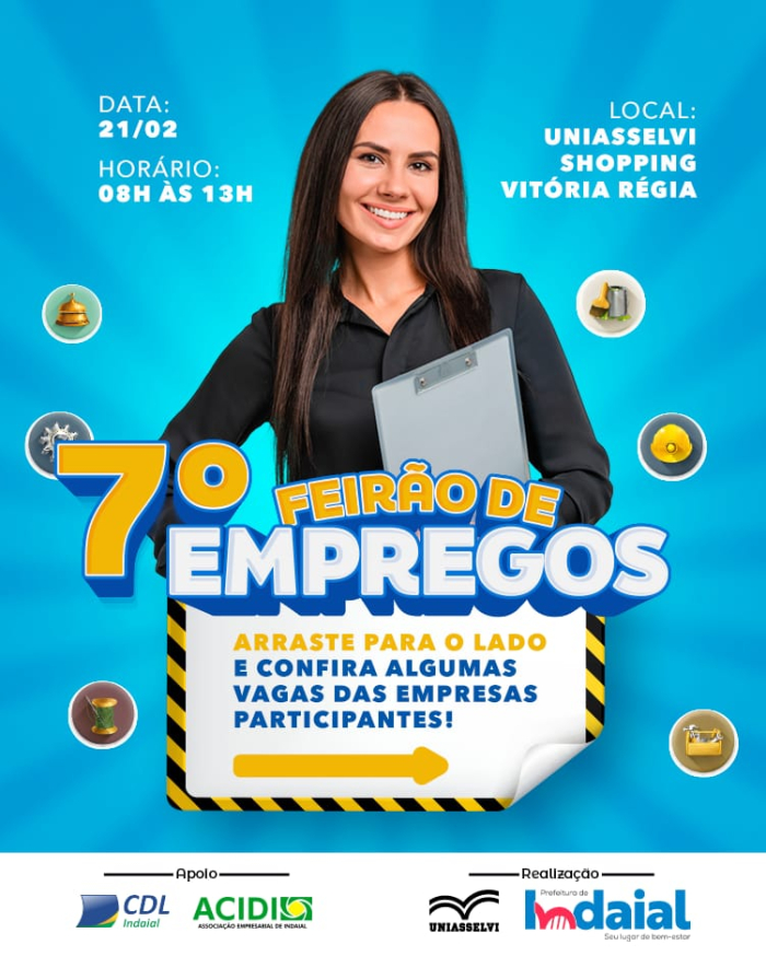 7º Feirão de Empregos de Indaial reúne vagas para jovem aprendiz e oportunidades com e sem experiência