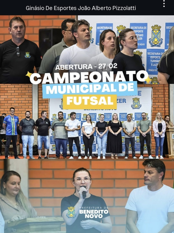 Abertura do Campeonato Municipal de Futsal 2026