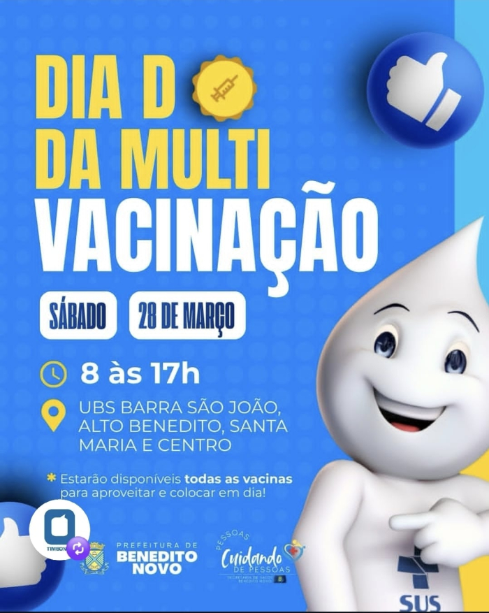 Sábado tem o Dia de D da Vacinação.