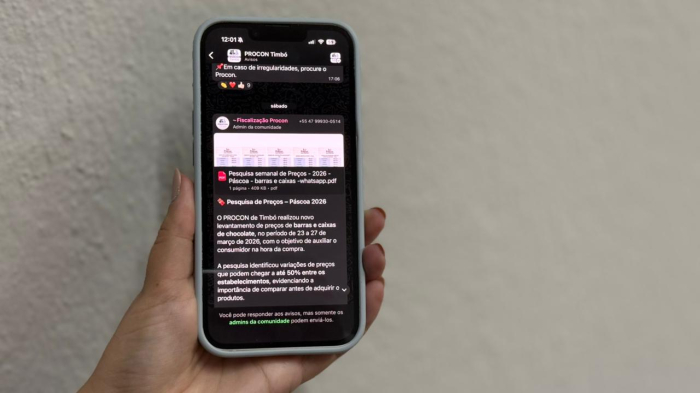Procon de Timbó lança canal no WhatsApp para orientar consumidores e divulgar pesquisa de preços