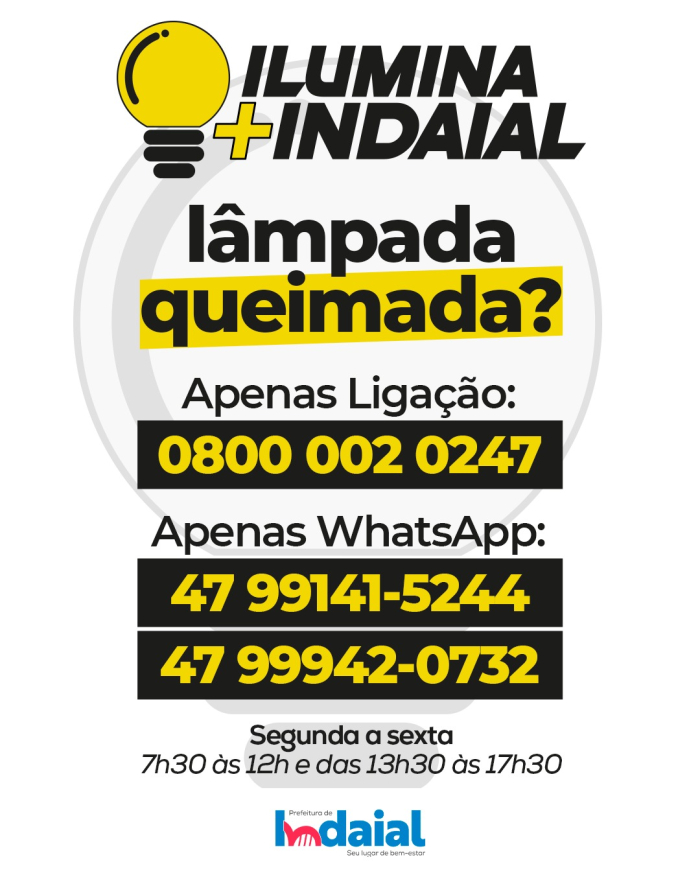 Iluminação pública de Indaial ganha canal de atendimento via WhatsApp