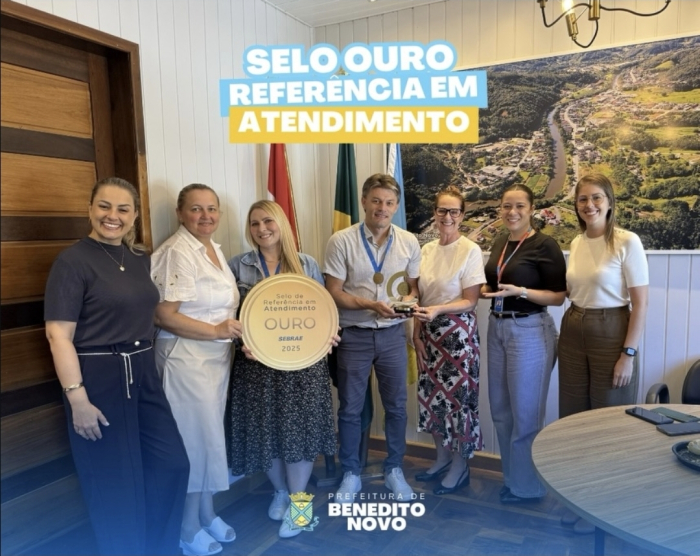 Benedito Novo conquista Selo Ouro de Refêrencia em Atendimento