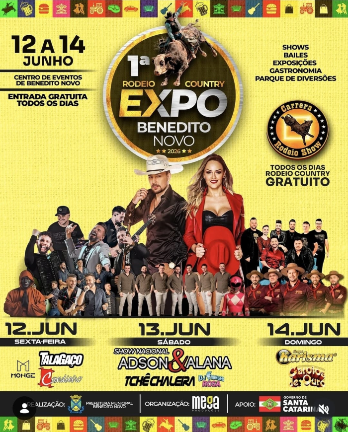 VEM AÍ A 1ª EXPO BENEDITO NOVO 2026! 🤠🔥