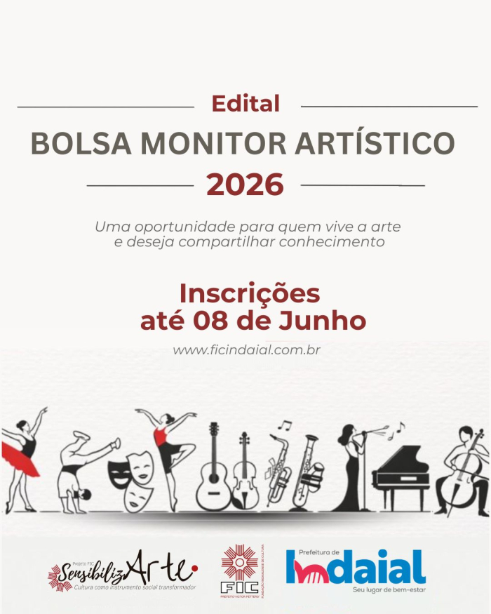 Fundação Indaialense de Cultura abre novamente inscrições para Bolsa Monitor Artístico 