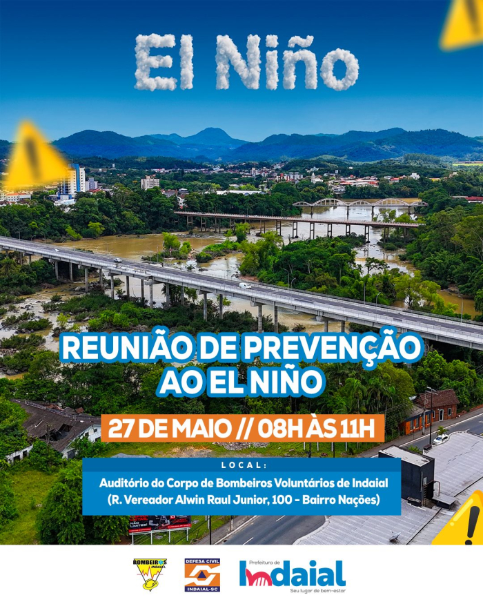 Reunião vai debater ações de prevenção ao El Niño em Indaial