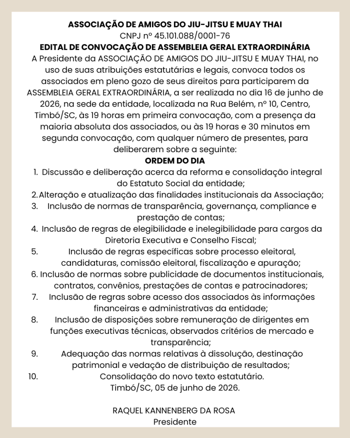 ASSOCIAÇÃO DE AMIGOS DO JIU-JITSU E MUAY THAI