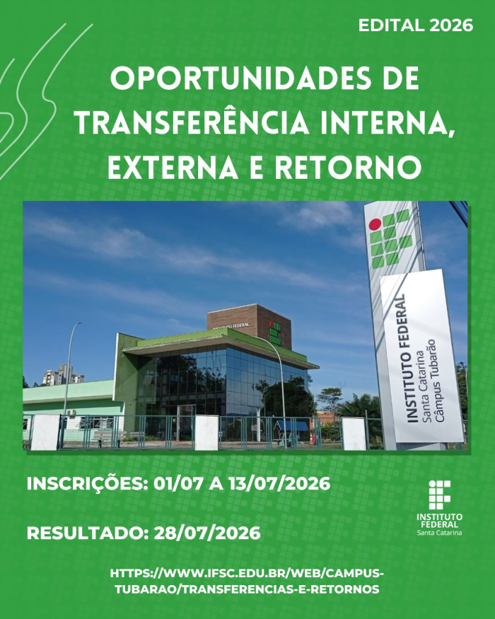 IFSC abre edital de transferências e retorno com 10 vagas para Licenciatura em Matemática no Polo UAB de Indaial
