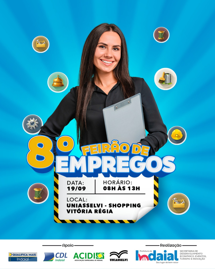 8º Feirão de Empregos de Indaial reúne vagas para jovem aprendiz e oportunidades com e sem experiência