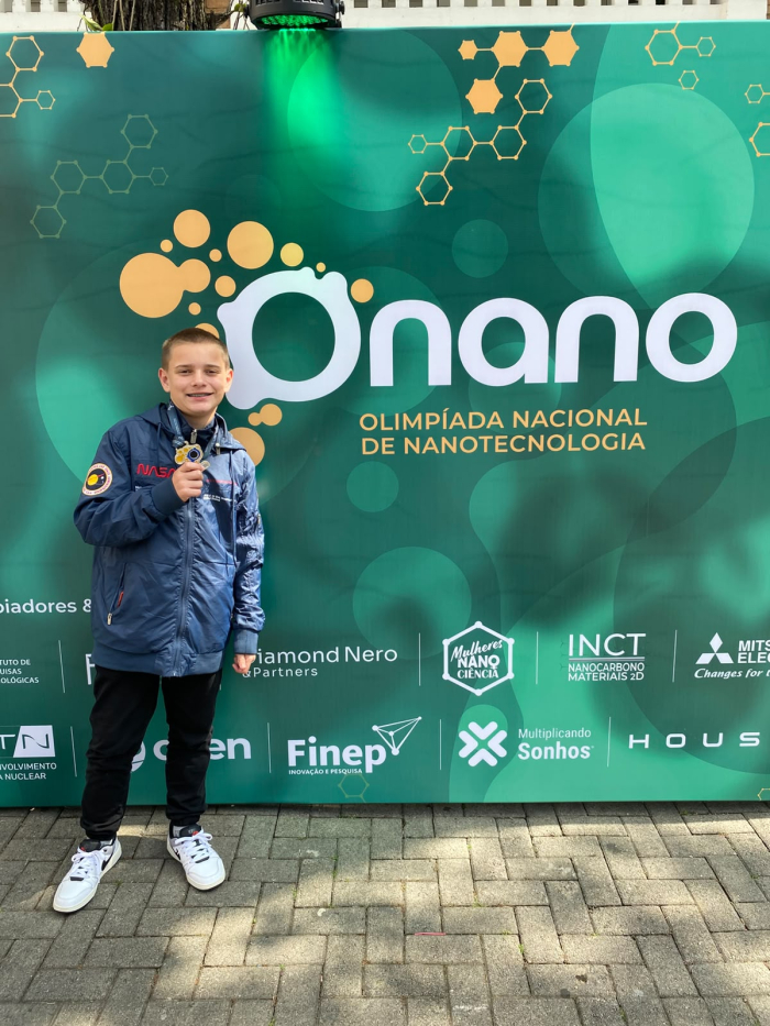 Estudante da rede municipal de Indaial conquista medalha de Prata na Olimpíada Nacional de Nanotecnologia