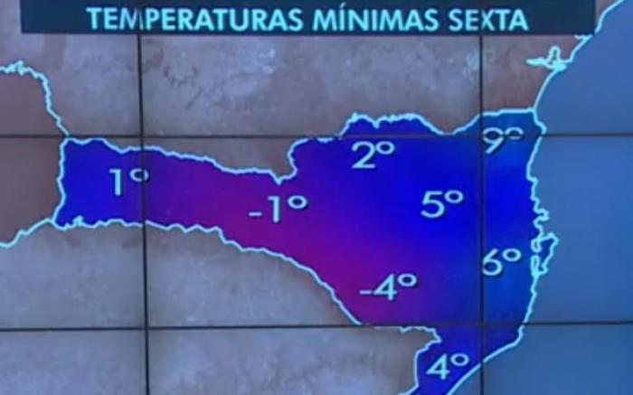 A próxima noite será novamente gelada em Santa Catarina