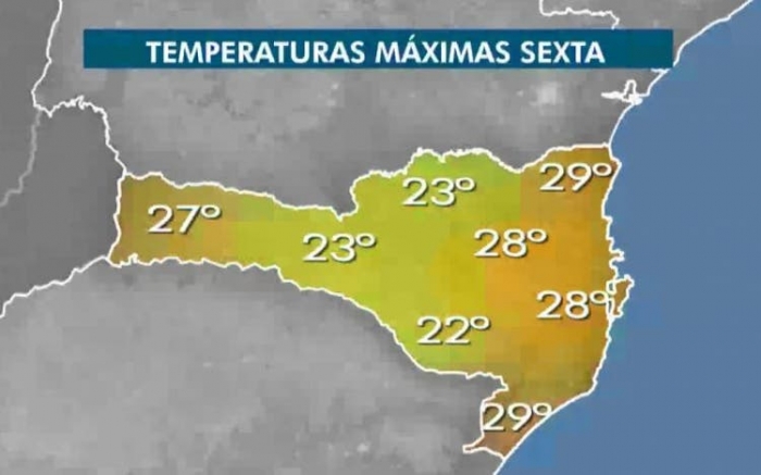 A previsão do tempo indica: temperatura em elevação em SC