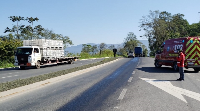 Defesa Civil alerta para vazamento de combustível na BR-470
