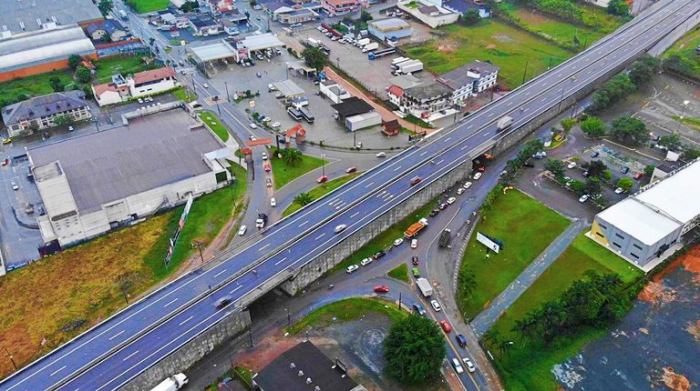 DNIT entrega viaduto de acesso aos municípios de Indaial e de Timbó na BR-470