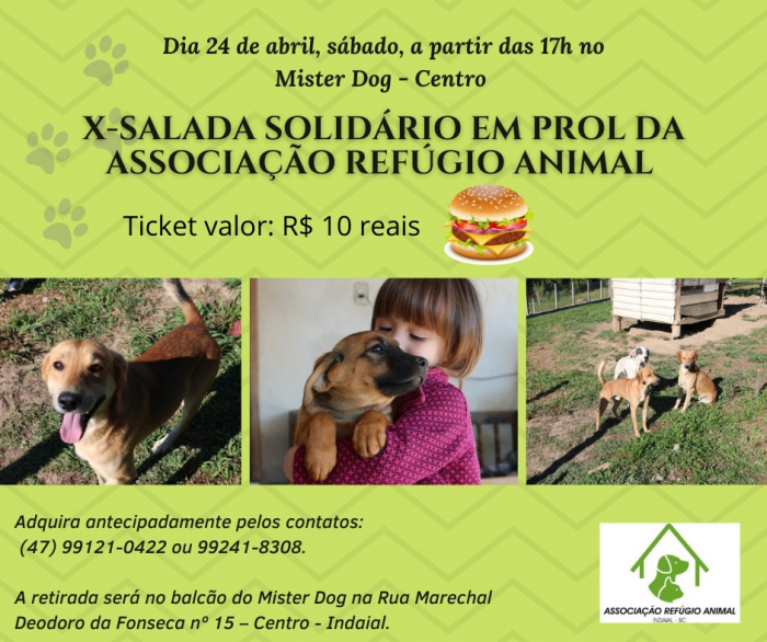 Associação Refúgio Animal promove X- Salada Solidário
