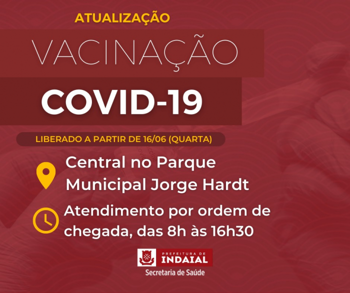 Indaial abre vacinação contra a Covid-19 para pessoas com 52 anos ou mais a partir desta quarta (16)