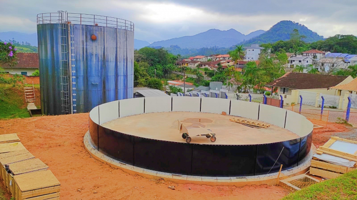 Primeiro anel do novo reservatório da Estação de Tratamento de Água é instalado
