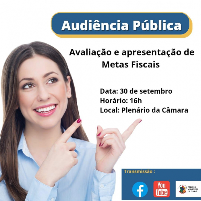 Câmara realiza audiência pública referente a metas fiscais